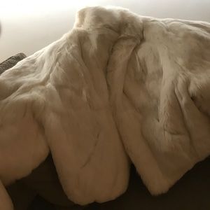 Gorgeous 100% real rabbit fur evening coat